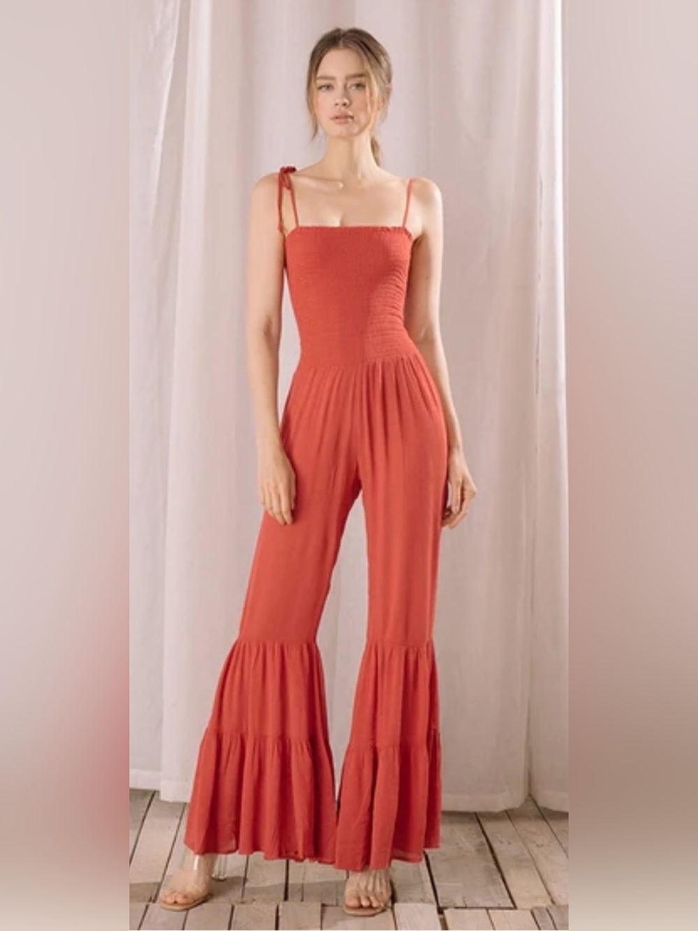 Storia Solid Color Wide-Leg Jumpsuit